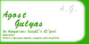 agost gulyas business card